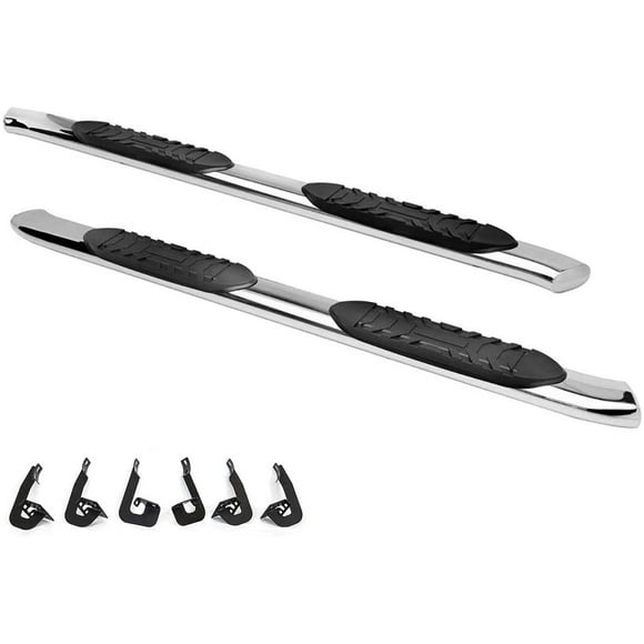 Galaxy Auto 5" Oval Curved for 2003-08 Dodge Ram 1500/2500/3500 Quad Cab - Side Steps Nerf Bars Running Boards (Chrome)
