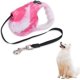 thumbnail image 1 of Correa retráctil para perros, correa extensible de 5 m con mango antideslizante, correa retráctil antienredos para perros pequeños y medianos de hasta 20 kg (rosa), 1 of 5