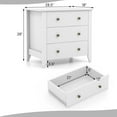 thumbnail image 3 of Gymax Commode 3 Tiroirs Table de Chevet pour Salon Chambre Blanc, 3 of 10