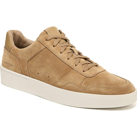 Vince Mens Peyton Lace Up Sneaker New Camel Tan Suede 7.5M
