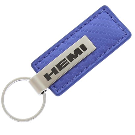 AutoGold Chrysler Dodge Ram Hemi Blue CF Carbon Fiber Leather Key Chain Ring Tag Fob KC1553.HEM