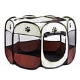 thumbnail image 1 of Mascota Corralito Plegable Portátil de 8 Paneles Cercas de La Perrera Tienda Resistente Al Agua Suave - Brown_S, 1 of 8