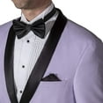 thumbnail image 3 of Adam Baker West End by Men's 9-3417 Slim Fit One Button Satin Shawl Collar 2-Piece Tuxedo Suit - Lavender-50S, 3 of 6
