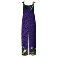 thumbnail image 4 of Moxiu Womens Mardi Gras Overalls Wide Leg Patchwork Sequin Graphic Overalls Plus Size Adjustable Strappy Loose Fit Rompers 2025 Multicolor,M, 4 of 5