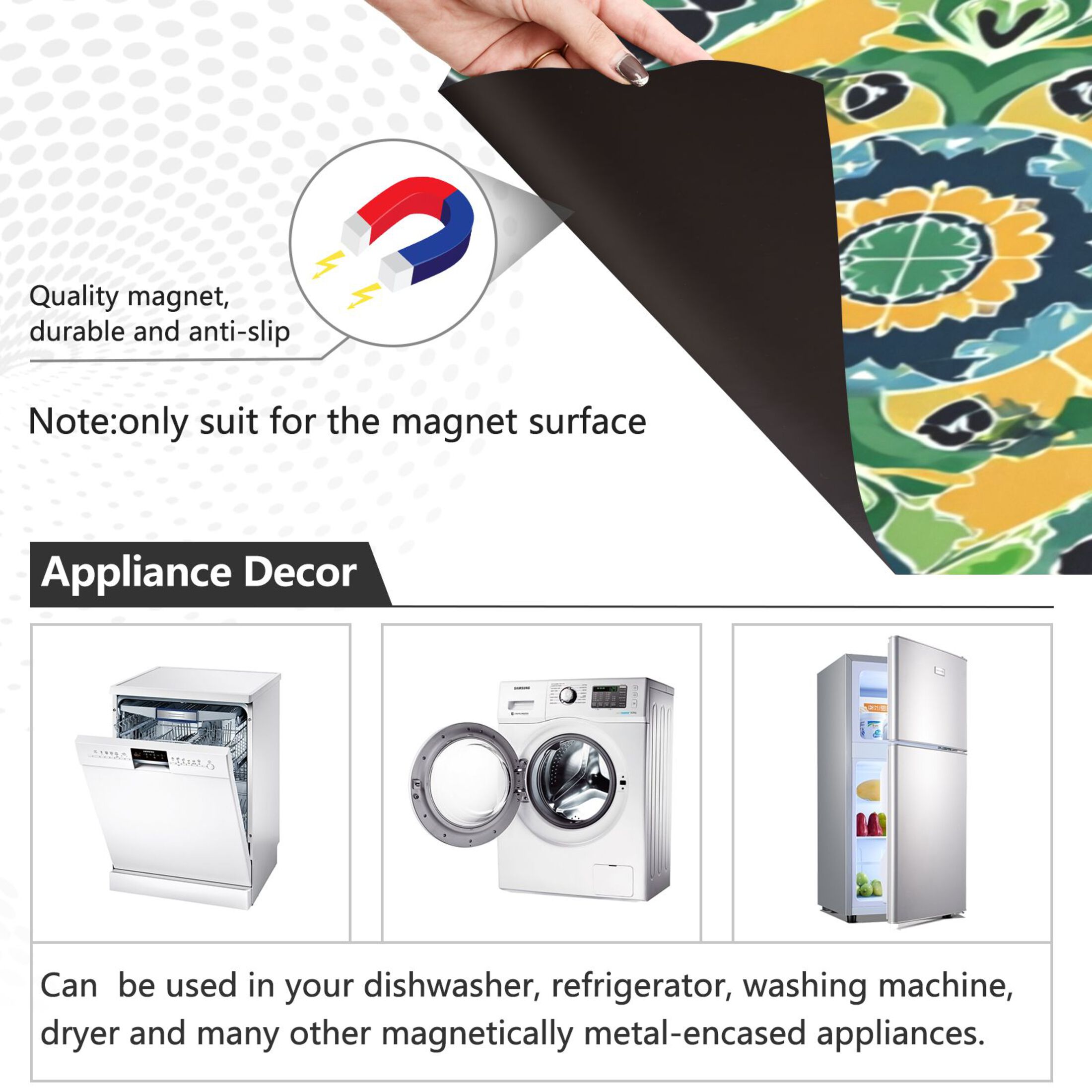 IAUYY Magnetic Decorative -23x26 Inch,Removable DIY Art for Dishwasher Refrigerator and Other Metal Surfaces,Composed Of Rich Colors