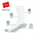 thumbnail image 2 of Hanes Mens Double Tough Socks, 12-pair Pack Crew Socks, White/Grey Foot Bottom, 6-12, 2 of 3