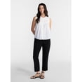 thumbnail image 2 of Time and Tru Women's Cotton Sleeveless Pleated Top, Sizes XS-XXXL, 2 of 5