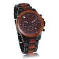 thumbnail image 2 of Angie Wood Creations Montre pour Homme en Acier Inoxydable Noir et Bois de Santal Rouge, 2 of 7