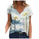 thumbnail image 1 of Moda Mujer Cuello en V Manga corta Impresión Jersey Blusas sueltas Tops Camiseta OAVQHLG3B Store lin121212, 1 of 4