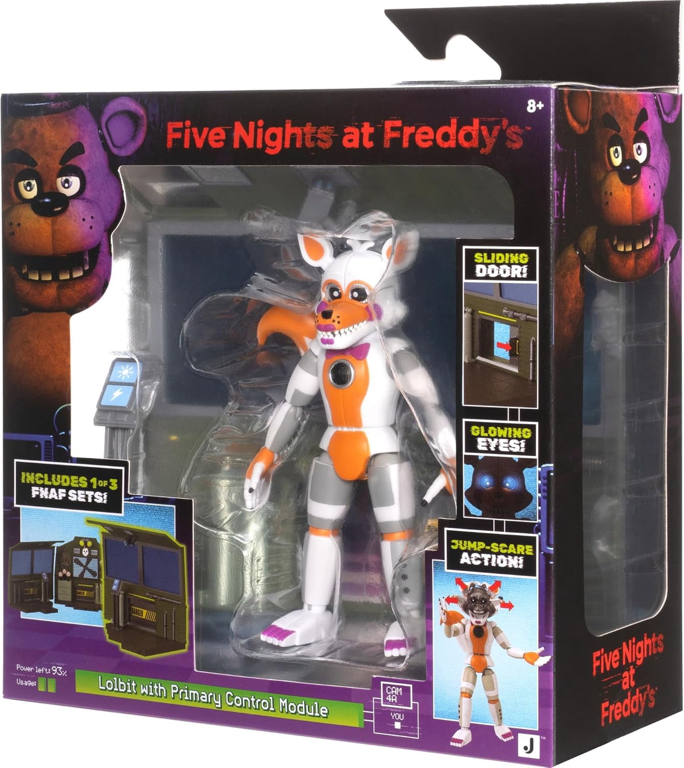 Jazwares Five Nights at Freddy’s Lolbit Office Set - 5-Inch Articulated Figure with Jumpscare Feature, Glow-in-The-Dark Eyes, and Diorama