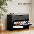 thumbnail image 4 of HOMCOM Shoe Bench with Flip Drawer, Cushion Lift-Top Entryway Bench, Black, 4 of 10