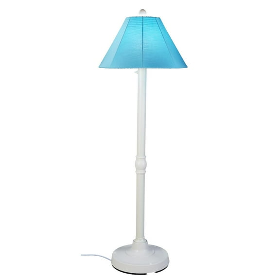 Patio Living Concepts San Juan Outdoor Floor Lamp with White Body & Aruba Canvas Sunbrella Shade