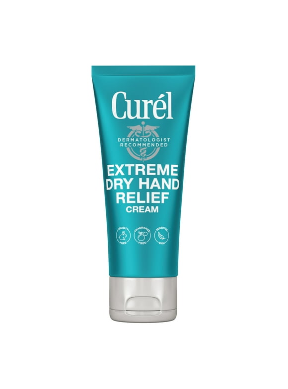 Curel Extreme Dry Hand Relief, Dermatologist Recommended, Long-Lasting Hand Cream For Dry Hands, Paraben Free, Fragrance-Free Hand Lotion, 3.0 Oz Tube