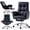 Black, variant on EMIAH Office Chair with Foot Rest Criss Cross Chair with Wheels and Flip-up Arms Reclining Desk Chair Comfy Wide Seat PU Leather Rolling Computer Home Office Chair Beige