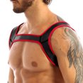thumbnail image 2 of Sholeno Double Shoulder Support Neoprene Wrap Protector Unisex Men Ladies Injury Protect Sprains Dislocation of Shoulder Red L, 2 of 9