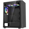 thumbnail image 1 of VEVOR Caja para juegos de PC de torre media con 3 ventiladores ARGB de 120 mm para placa base ATX, 1 of 9
