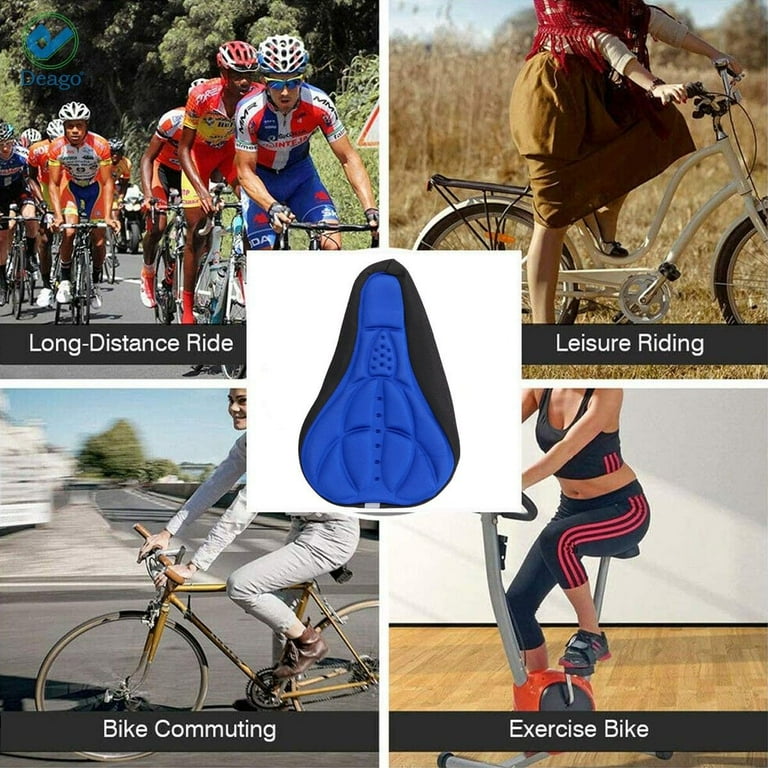 Deago Bike Gel Saddle Seat Cover, Silicone Cushion Pad, Breathable - Main Image