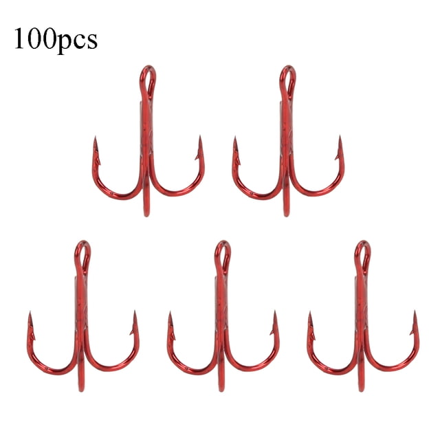 Fishing Hook,100pcs Red Treble Hooks Treble Hooks Fish Hook Crafted with Care
