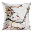 thumbnail image 1 of RYLABLUE Gray Abstract Joker Pose Unique Painting Digital Oil Red Throw Pillowcase Cushion Case Cover, 1 of 1