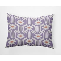 Simply Daisy 14" x 20" Daisys and Squiggles Indoor/Outdoor Throw Pillow, Lilac (1 count)