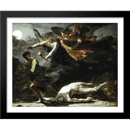 Justice and Divine Vengeance pursuing Crime (study) 34x28 Large Black Wood Framed Print Art by Pierre Paul Prud'hon