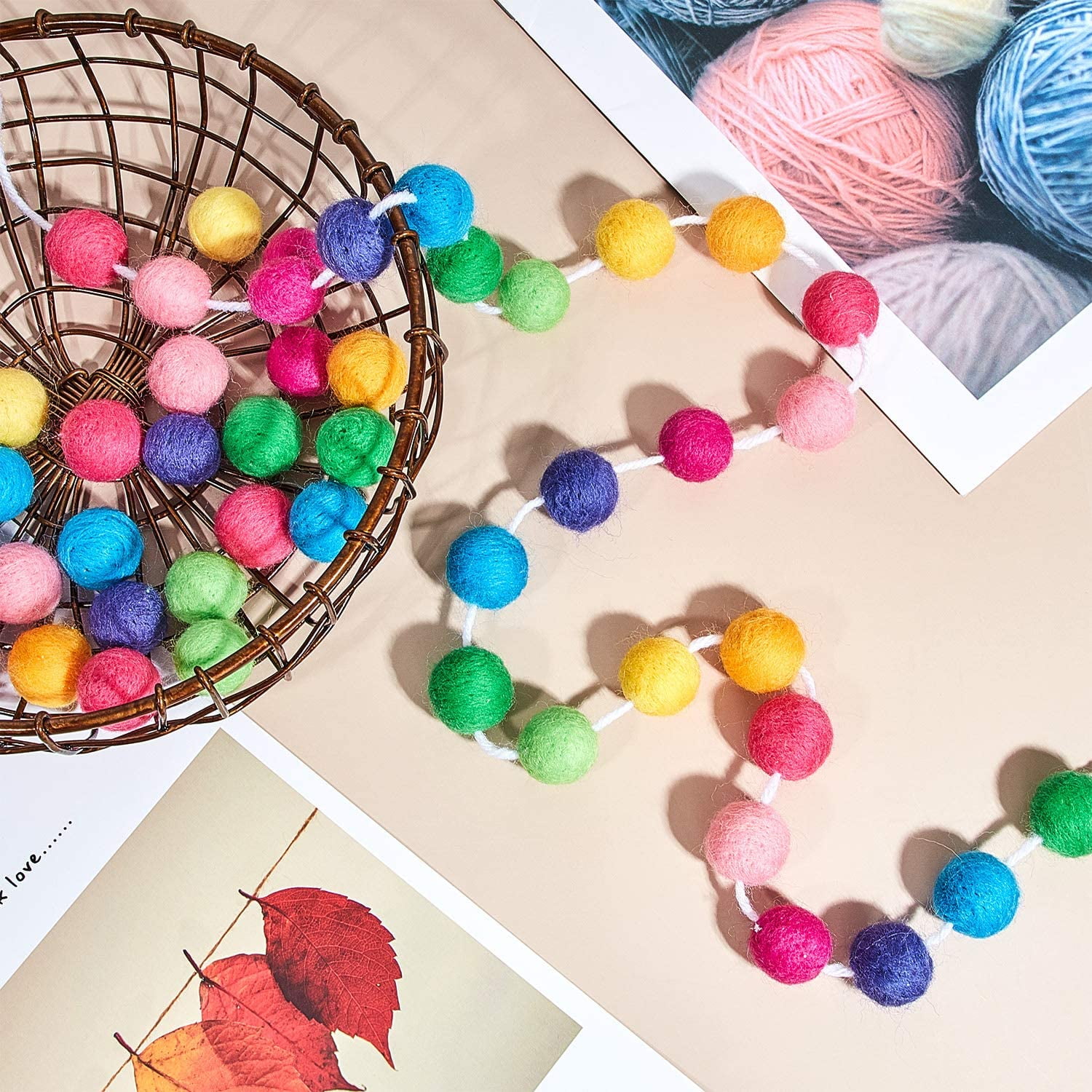  2.5 cm handmade felt balls - Wholesale Bulk Quantity: 50 -  Easter Colors: Yellow, Fuchsia, Lime, Lavender - 100% Wool Poms for Crafts,  Garland Making, Pastel Mantel Banner, Spring Color Scheme : Handmade  Products