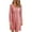 Pink, variant on Fesfesfes Women Dress Casual Fall Solid U-Neck Buttons Long Sleeve Waist Dress Clothes Sale