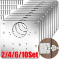 thumbnail image 2 of 2/10Sets Hinge Repair Plate Kitchen Cabinet Door Hinges Mounting Plate with Screw Flat Fixing Brackets Furniture Hardware Tools, 2 of 5