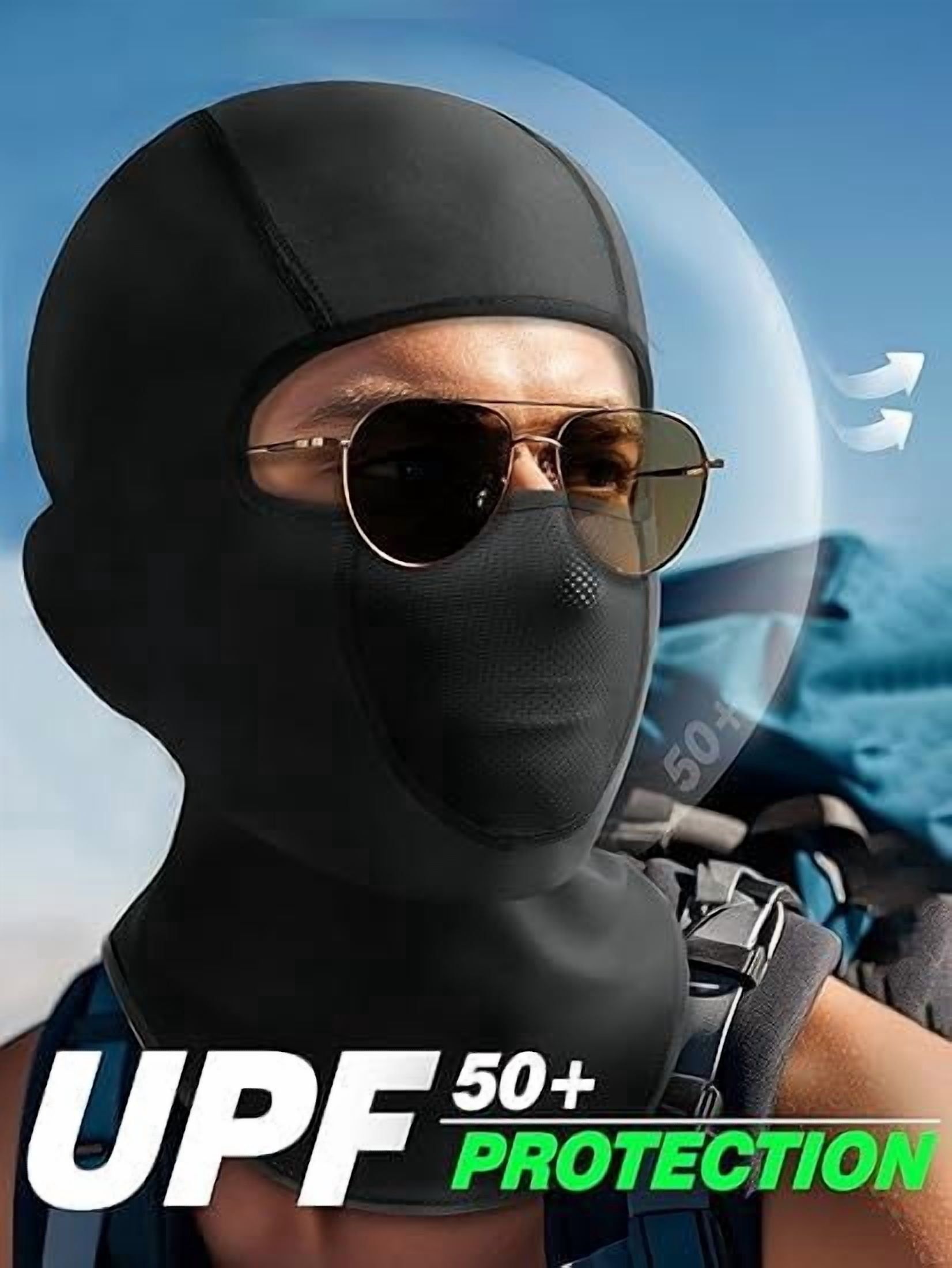 Cooling Breathable Balaclava Face Mask for Men Women Summer Full Head Cover Sun UV Protection for Motorcycle Work Ski