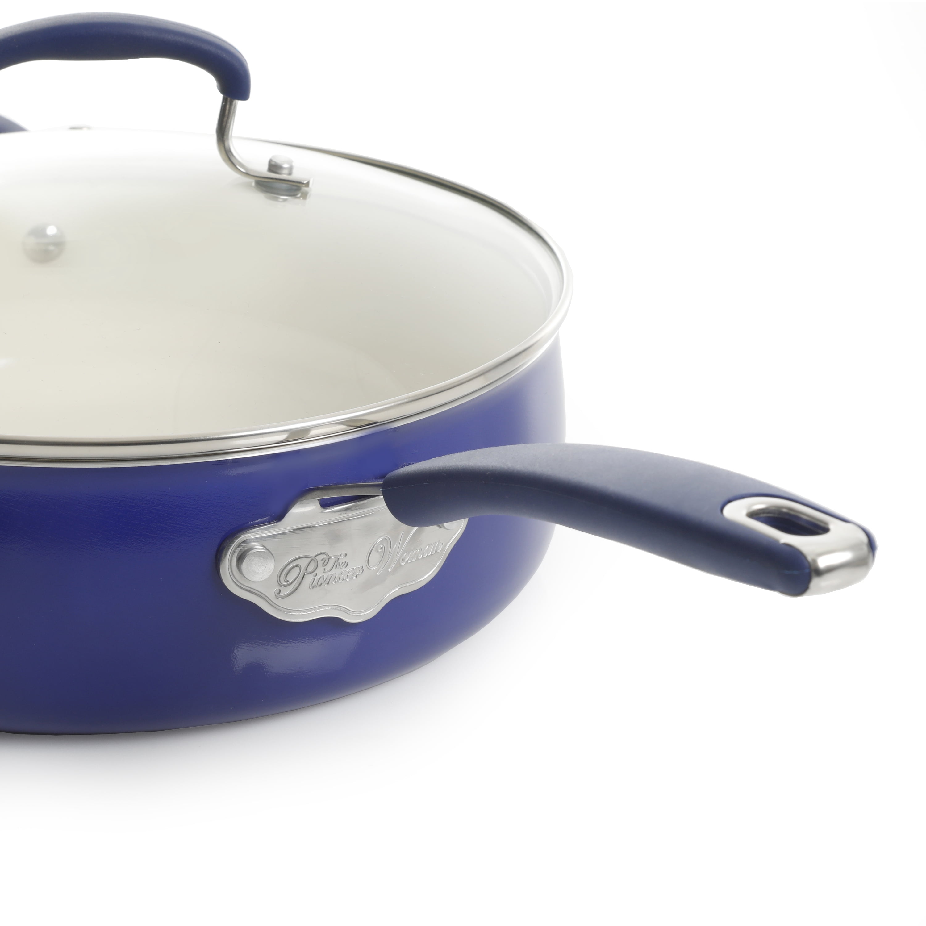The Pioneer Woman Dazzling Dahlias 5-Quart Aluminum Jumbo Cooker, Cobalt
