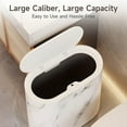 thumbnail image 6 of Plastic Bucket Trash Can with Marble & Wood Grain Design - Odor-Proof, Push-On Lid & Handle for Home & Office Storage, 6 of 10