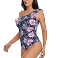 thumbnail image 2 of Wukai Flowers Chic One Shoulder Swimwear with Ruffle Design and Tummy Control Skirt: Fashionable, Supportive, Comfortable for Beach-X-Large, 2 of 7
