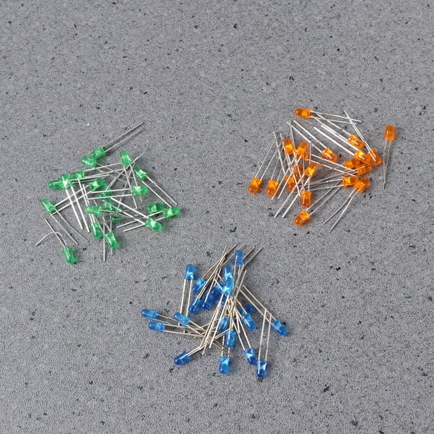 120pcs 2mm LED Diodes Assortment Kit, Round Top Diffused - Red, Yellow, Blue, Green, White, Orange