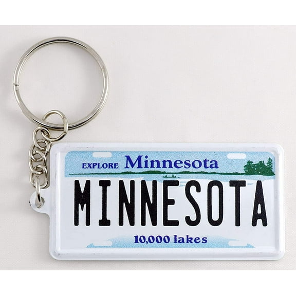 Minnesota License Plate Aluminum Ultra-Slim Rectangular Souvenir Keychain