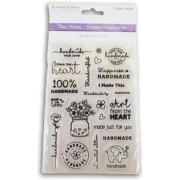 Clear Reusable Stamps Handmade with Love Beautiful Stamps for Craft