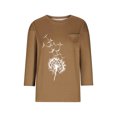 thumbnail image 4 of Jewelreauty Women Tunic Tops Elbow Length Round Neck Floral T-Shirts Summer Casual Basic Tee, 4 of 5