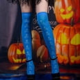 thumbnail image 5 of IWRICH Women's Halloween Skeleton Thigh High Socks over Knee Stockings with Double-Sided Printing Blue, 5 of 5