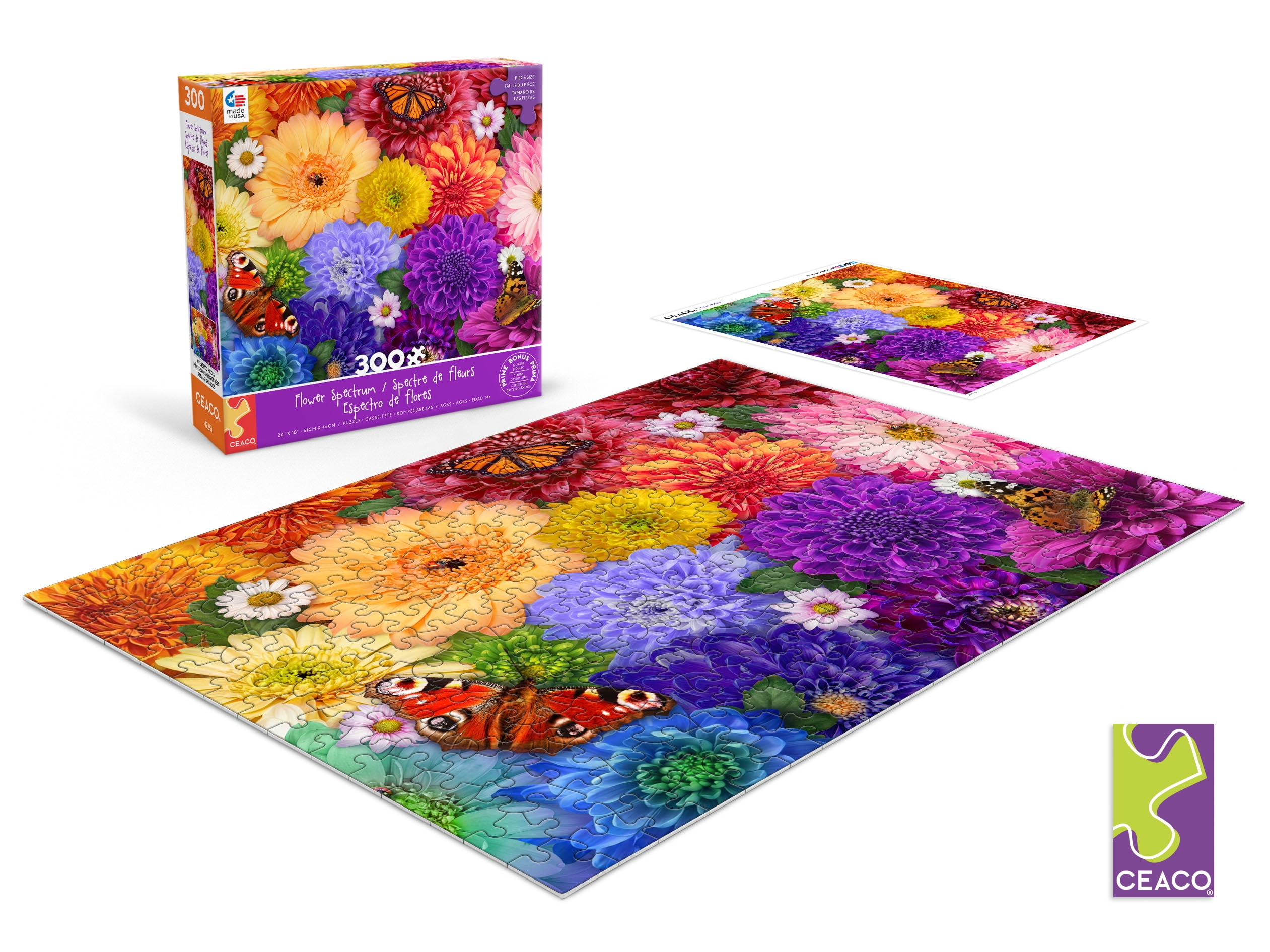 Ceaco 300 Piece Flower Spectrum (Lena) Interlocking Jigsaw Puzzle