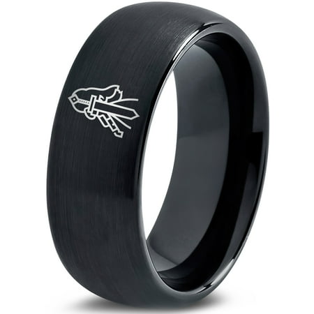Tungsten Ring Gamer Black Wedding Band Women Minimalist Set Unique Mothers Day Gift Wide