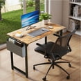 thumbnail image 6 of Atilioo Computer Small Desk, 40" Office Study Writing Table with Storage Bag & Iron Hook for Home Bedroom, Kids Desk, Rustic Brown, 6 of 11