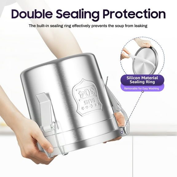 6 L Stainless Steel Airtight Canister, 1.3Gal Canisters Container with Lids An Ideal for Storing Various Dry/Wet Items, Such as Rice, Flour, Cereals, etc.