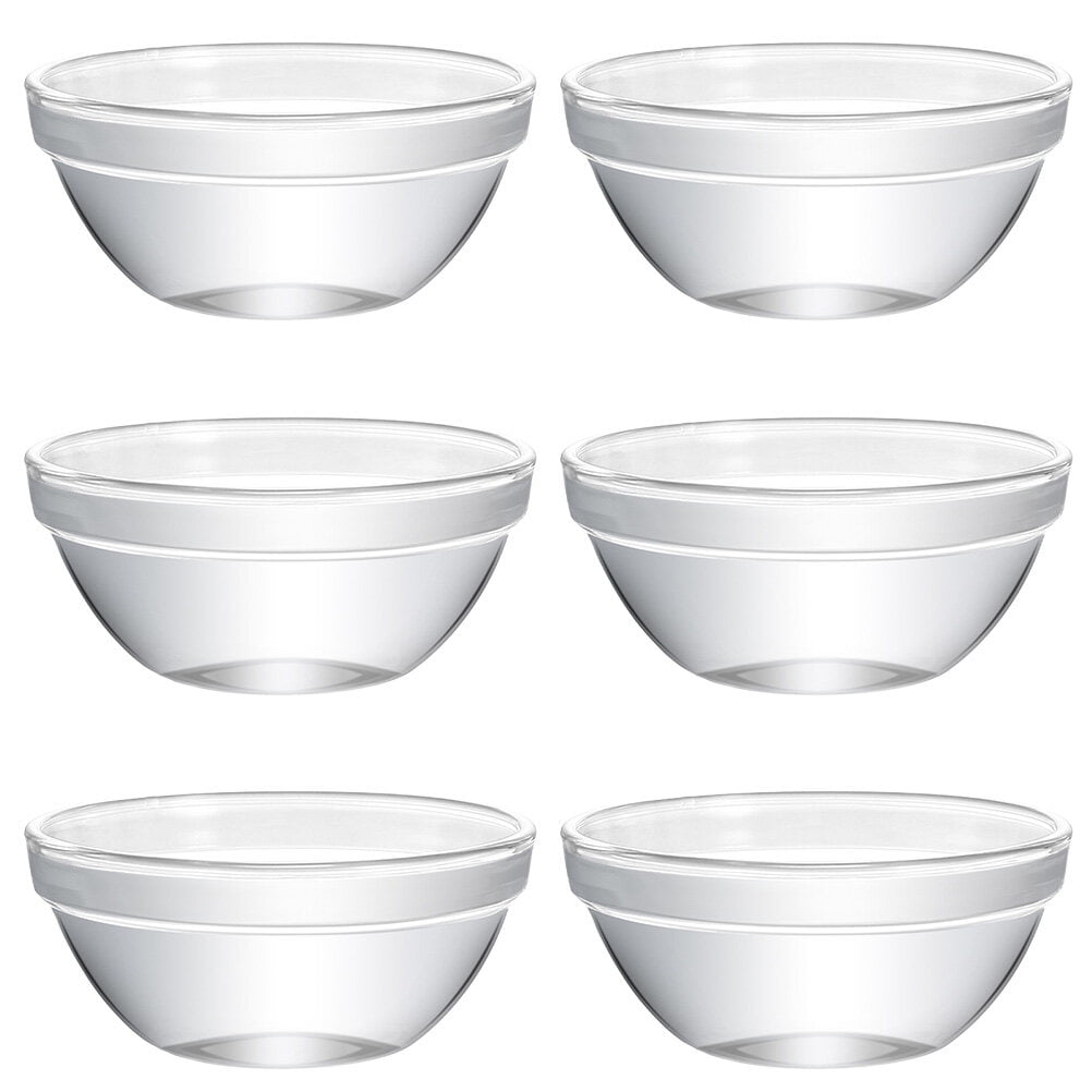NUOLUX 6pcs Glass Pudding Bowls Jelly Bowls Food Containers Dessert