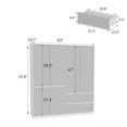 thumbnail image 6 of OXYLIFE Wardrobe Closet with Mirrored Door, Armoire Closet Cabinet with Hanging Rod adn 2 Drawers for Bedroom, 6 of 7