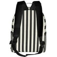 thumbnail image 3 of Lsque Black And White Thick Stripes Pattern Backpack – School Travel Canvas Daypack with Ergonomic Padded Straps, Multiple Compartments & Leather Handle, 3 of 5