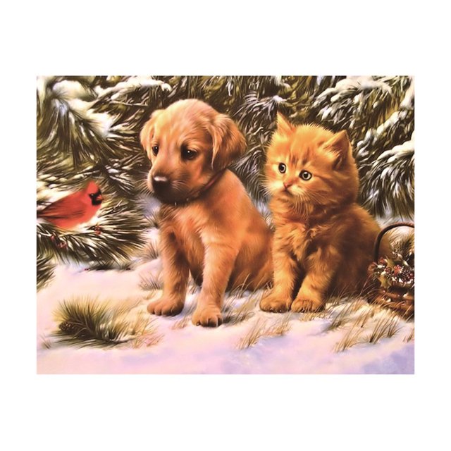 5D DIY diamante pintura de animales punto de cruz resina redonda diamantes de imitación bordado imagen de costura decoración del hogar regalo Advancent JJ15625-02