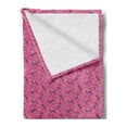 thumbnail image 2 of XOXO Soft Flannel Fleece Throw Blanket, Hearts Kisses Energetic and Chaotic Love Themed Illustration, Cozy Plush for Indoor and Outdoor Use, 60" x 80", Pink Vermilion, by Ambesonne, 2 of 5