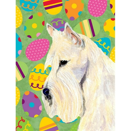 Caroline's Treasures Scottish Terrier Easter Eggtravaganza 2-Sided Garden Flag