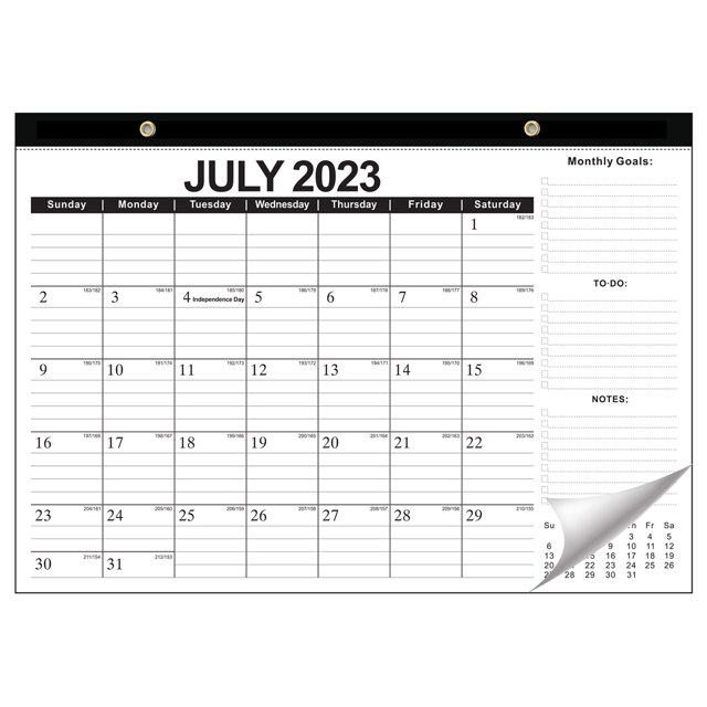 2023-24, julio de 2023 a diciembre de 2024, calendario de pared de papel grueso, se pueden colgar agujeros dobles