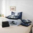 thumbnail image 6 of Feelyou Modern Artwork Teens Twin Bedding Sets 7-Piece, Grey Navy Abstract Bedding Comforter Set, Gradient Aesthetic Stripe Reversible Sheet Sets, Luxury Bedroom Decor, 6 of 8