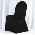 thumbnail image 5 of BalsaCircle Black Satin Raised Roses Spandex Stretchable Banquet Solid Chair Covers Slipcovers, 5 of 8